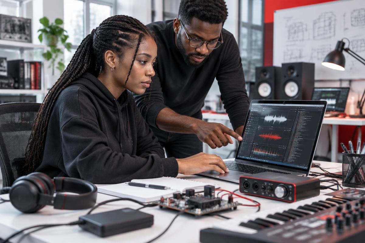 Technology specialists developing audio software and hardware